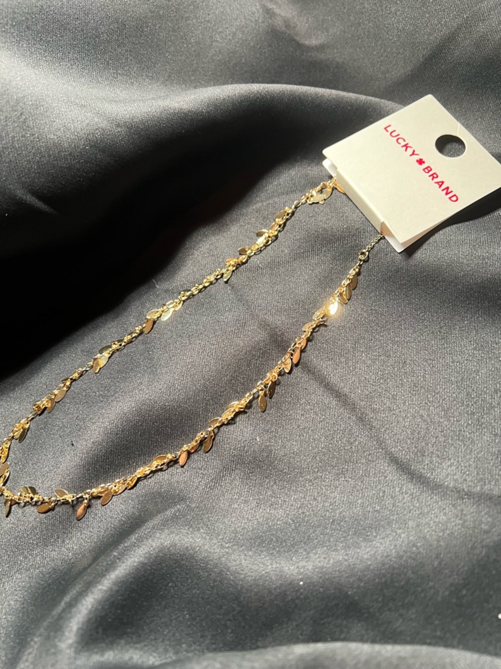 Lucky Brand Shimmering Gold Drop Chain Necklace
